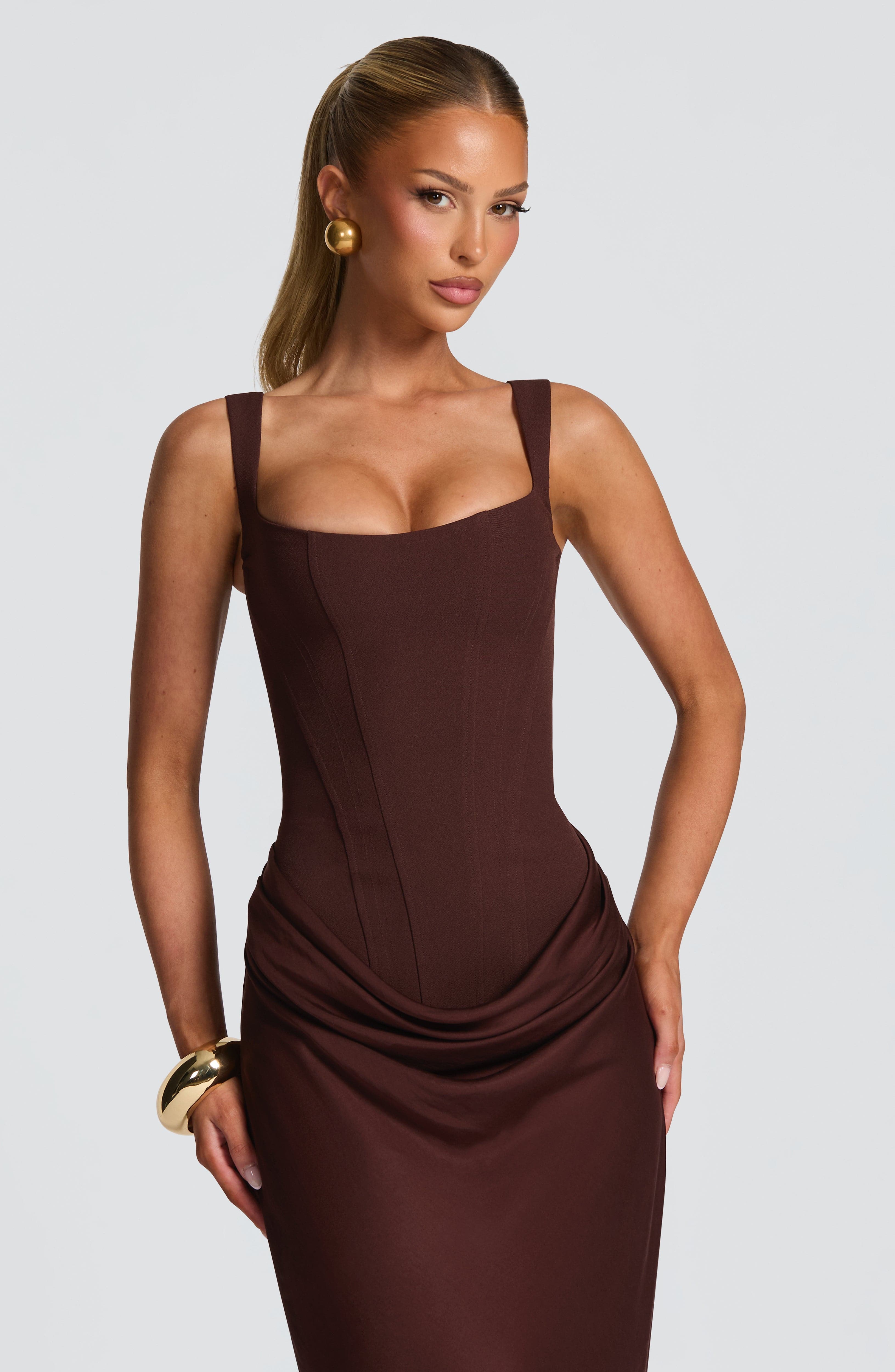 Women's bodycon maxi dress - full length view