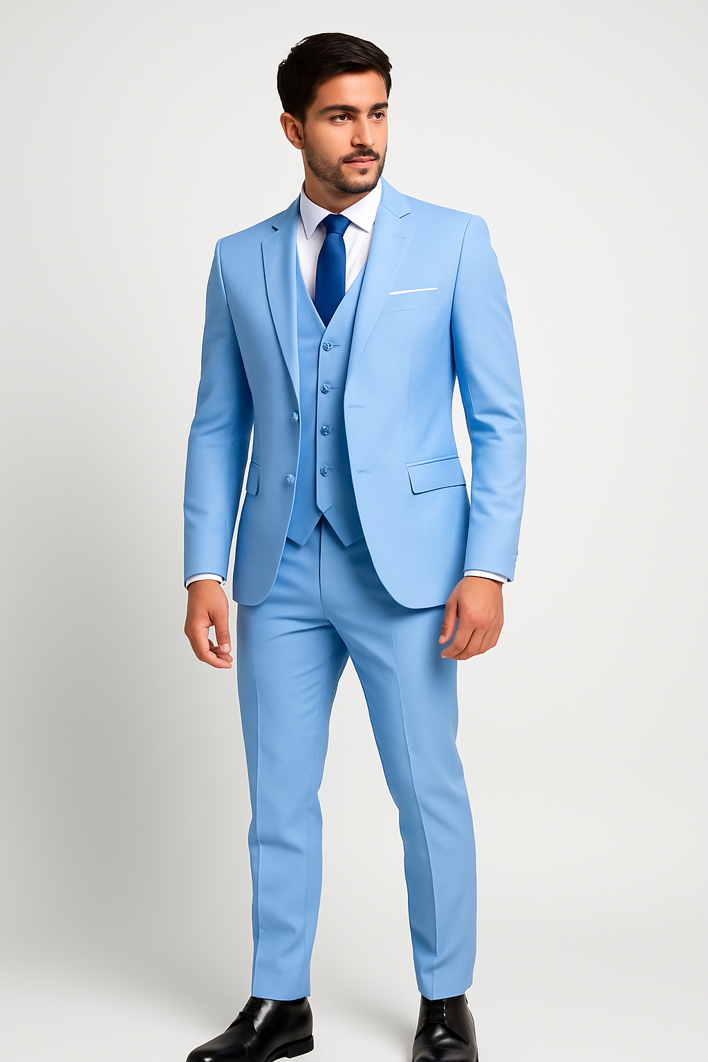 men's 3-piece slim fit suit - blazer detail