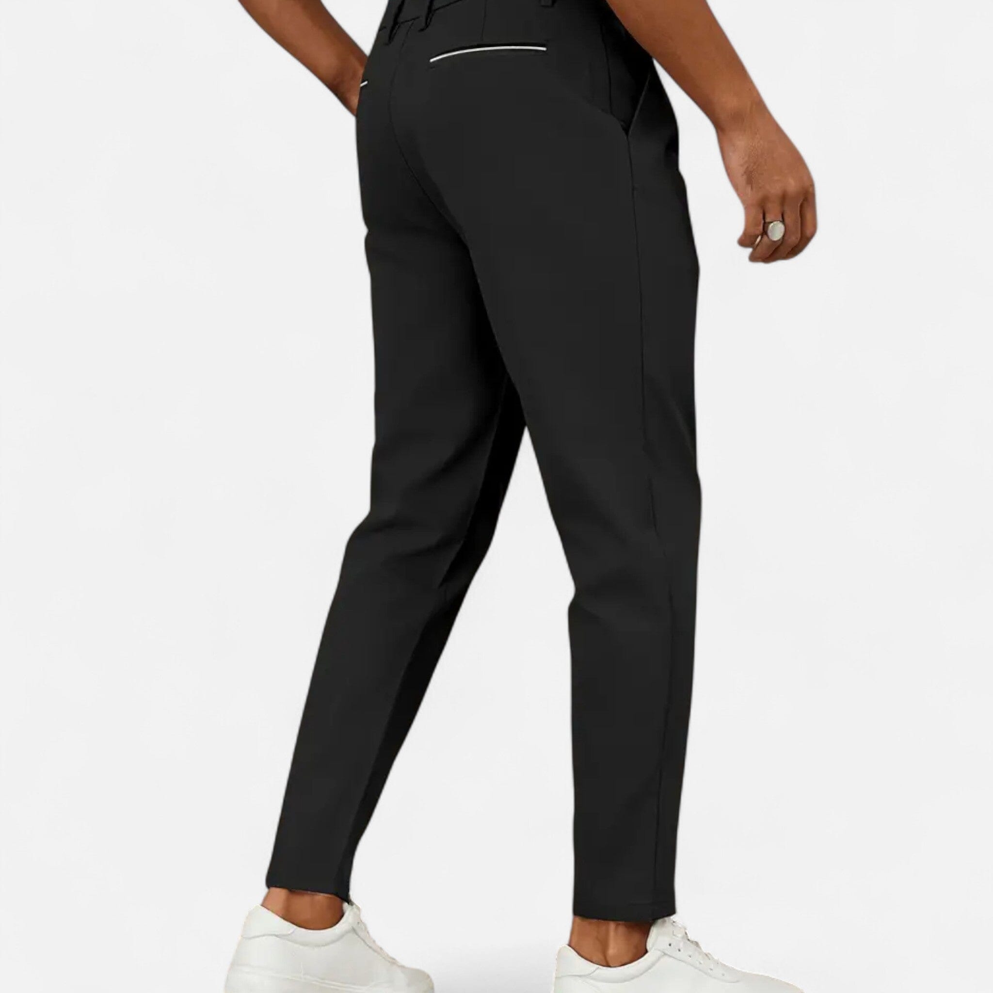 mens classic pleated business trousers | smart formal dress pants - full view