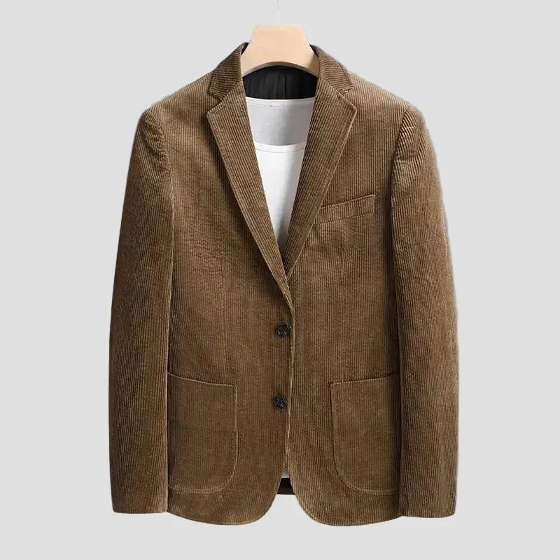 Men's Corduroy Blazer | Notch Lapel Two-Button Patch Pocket