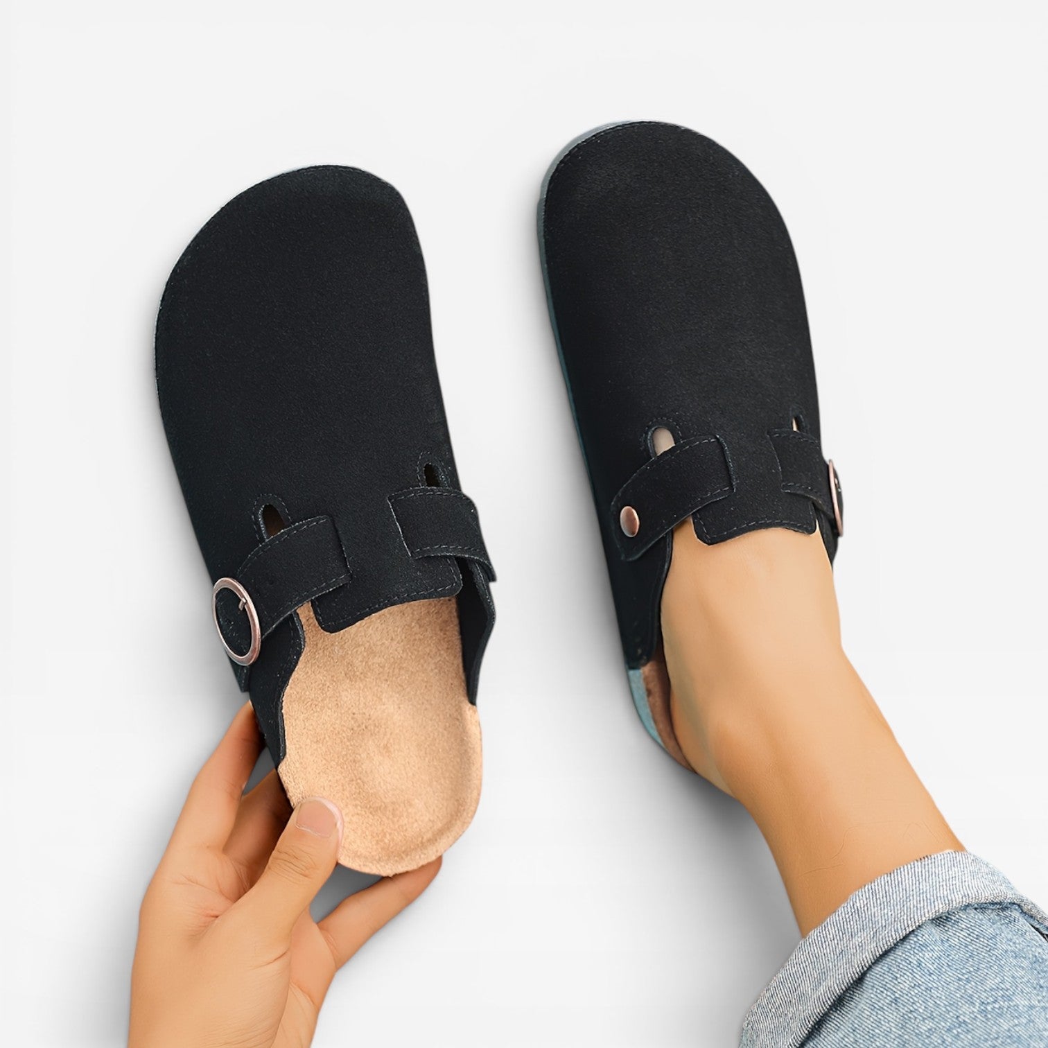 Men's cork footbed clogs contoured footbed view