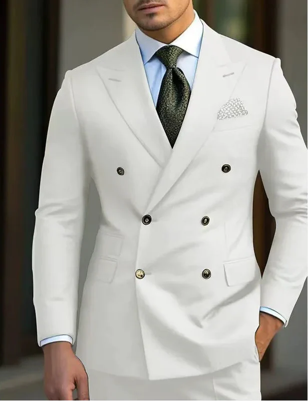 Men's double-breasted suit detail view 2