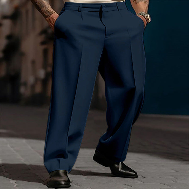 men's high waist wide-leg dress pants - back view