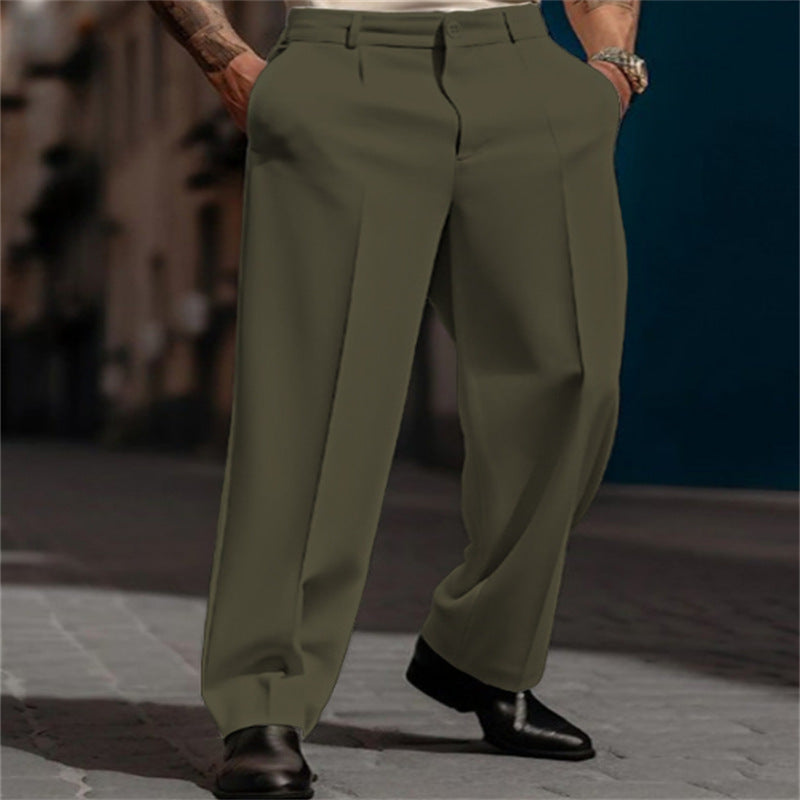 men's high waist wide-leg dress pants - color option