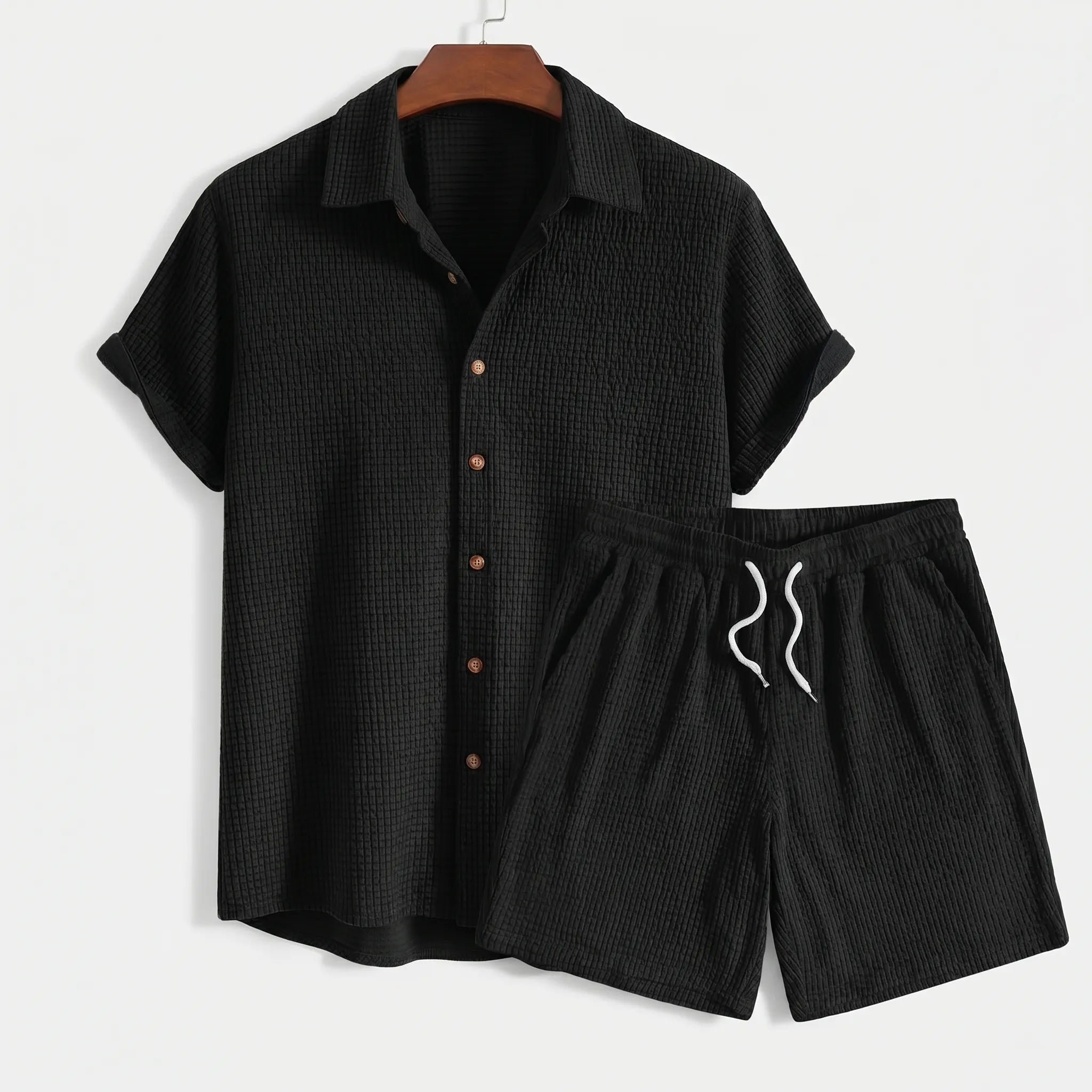 Men's Lightweight Short Sleeve Shirt and Shorts Set | Casual Summer Matching Outfit
