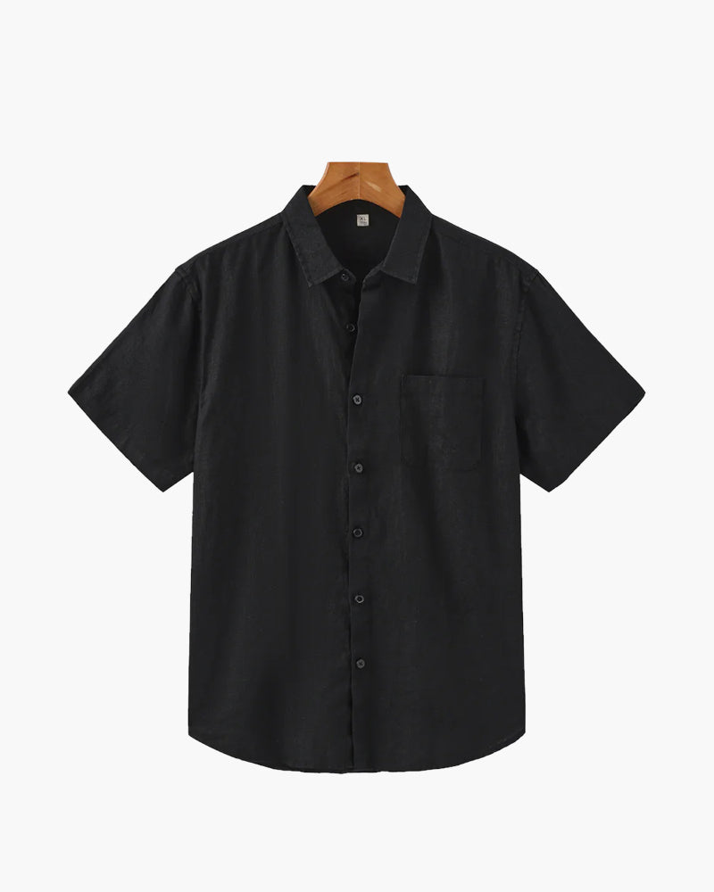 Men's Linen Short Sleeve Shirt | Breathable Casual Summer Top