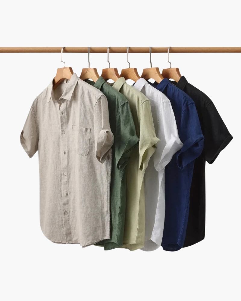 Men's Linen Short Sleeve Shirt | Breathable Casual Summer Top