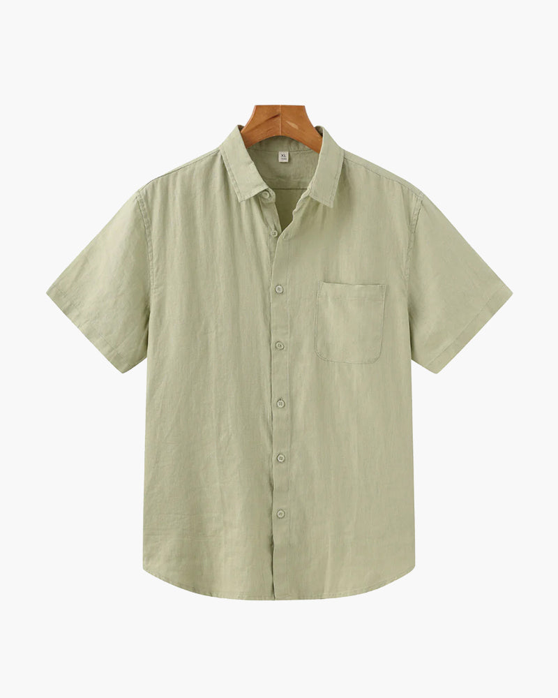 Men's Linen Short Sleeve Shirt | Breathable Casual Summer Top