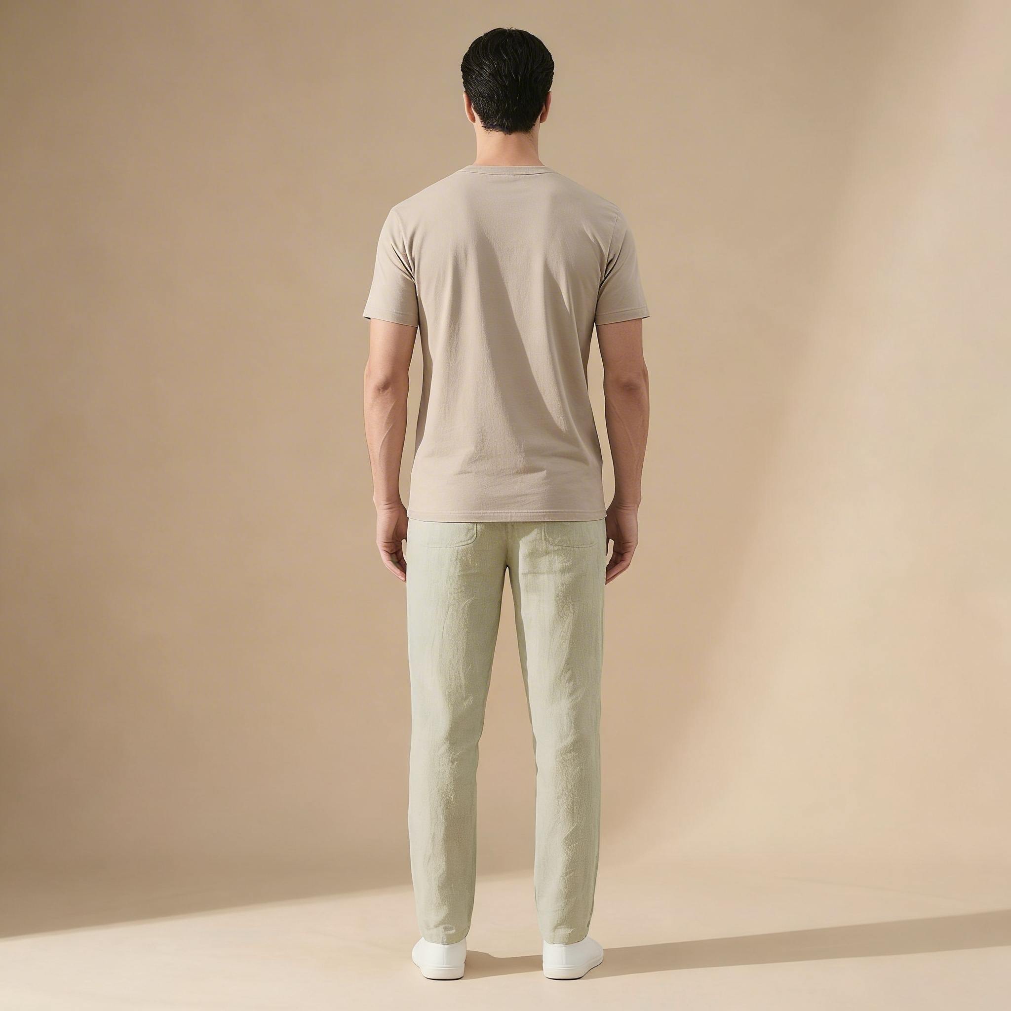 Men's linen summer trousers - back view