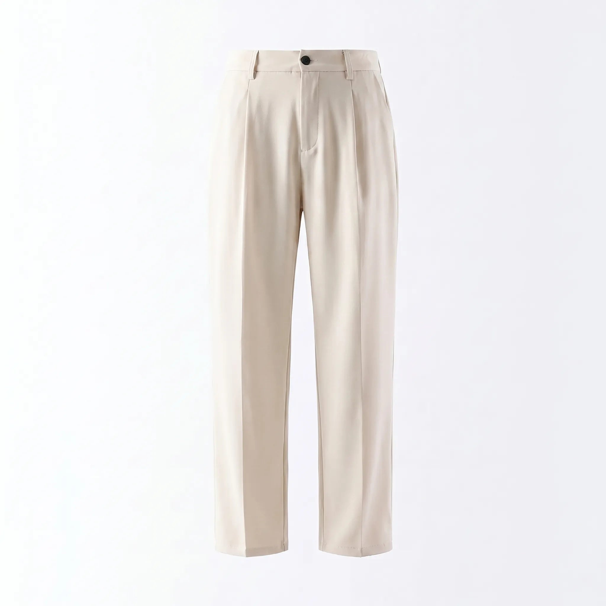 Men's pleated semi wide-leg trousers - back view