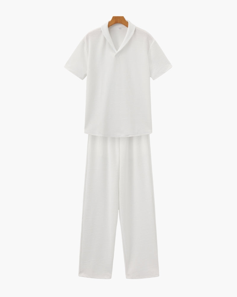 Men's Polo Shirt and Trousers Set | Casual Matching Co-Ord Summer Outfit
