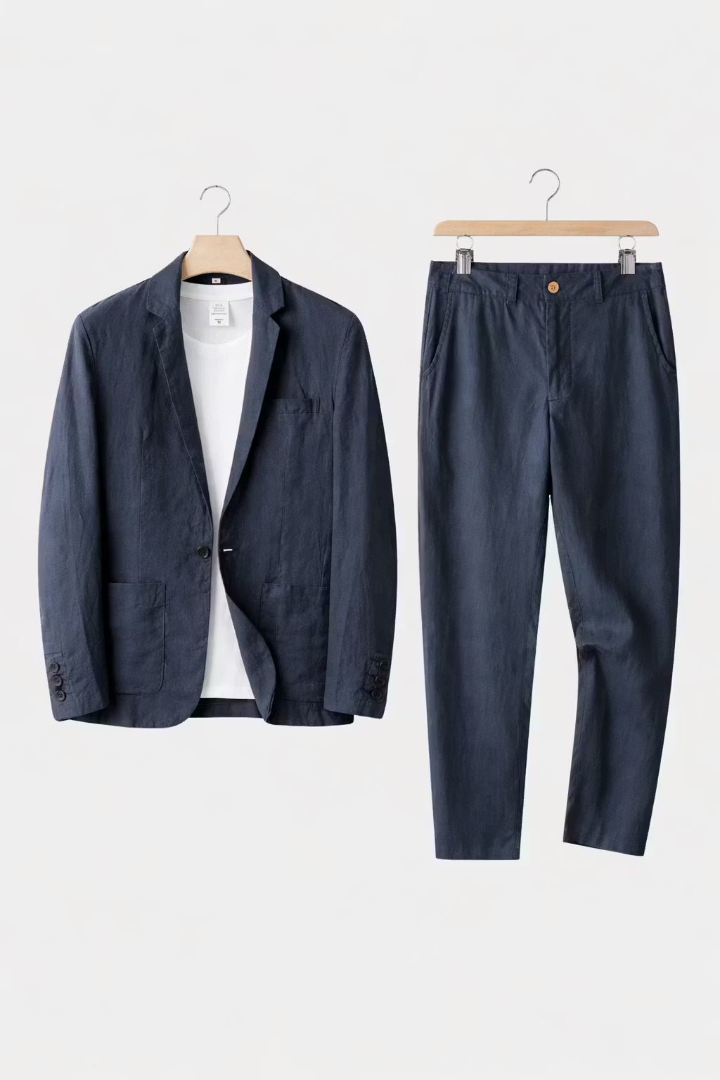 men's two-piece linen suit set - lifestyle view