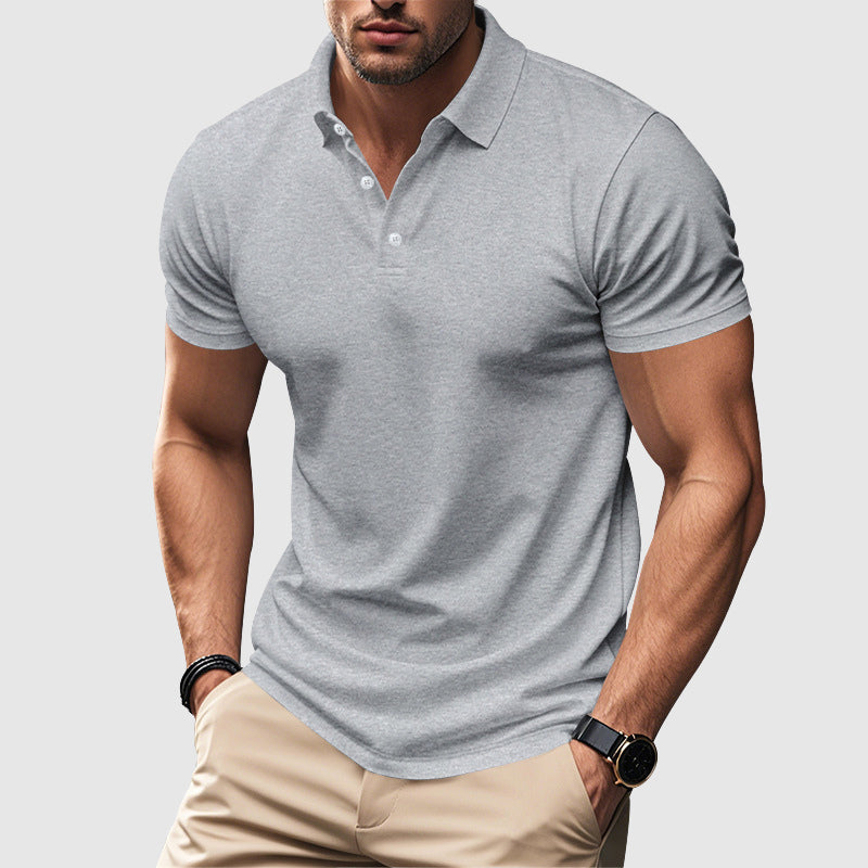 Men's short sleeve fitted polo shirt - detail view