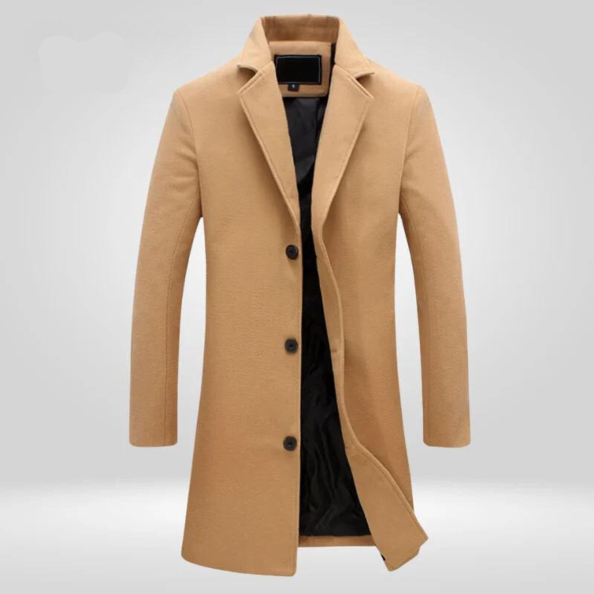 Men's Single-Breasted Longline Wool Overcoat - photo 1