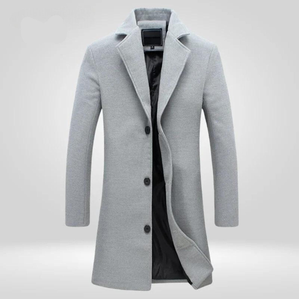 Men's Single-Breasted Longline Wool Overcoat - photo 2