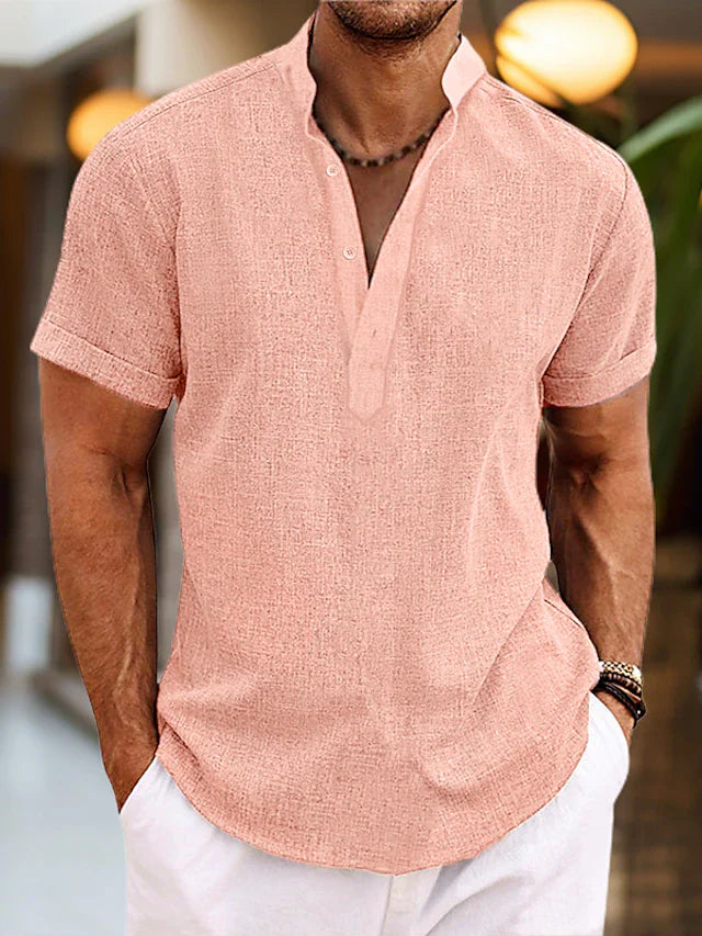 men's slim fit v-detail polo shirt - front view