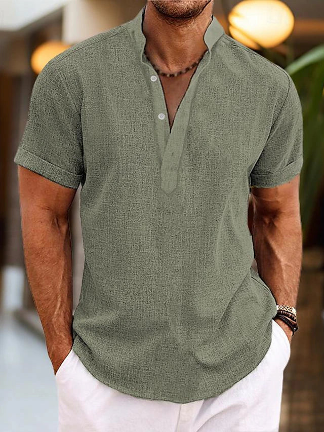 men's slim fit v-detail polo shirt - close-up view