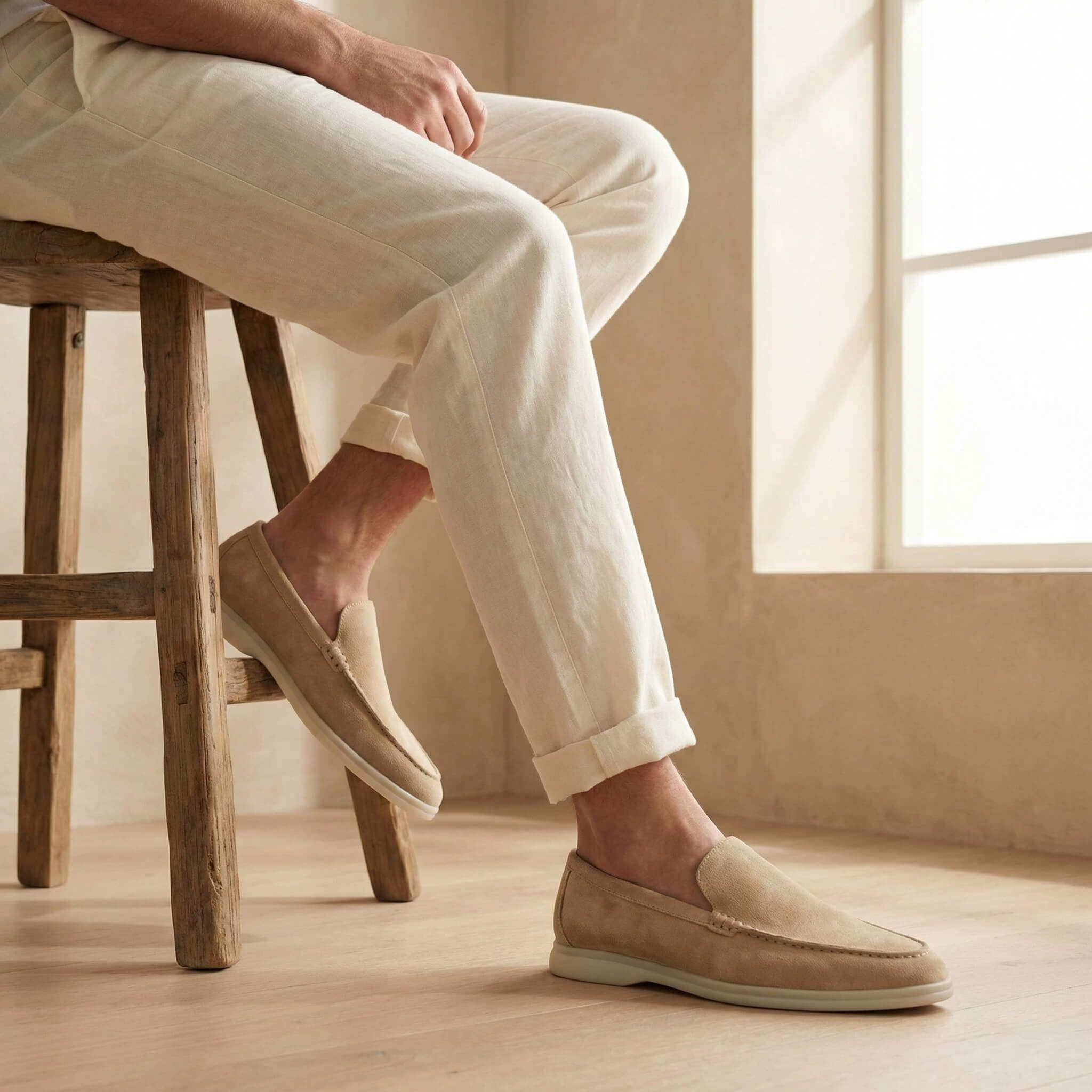 men's suede slip-on loafers - side view