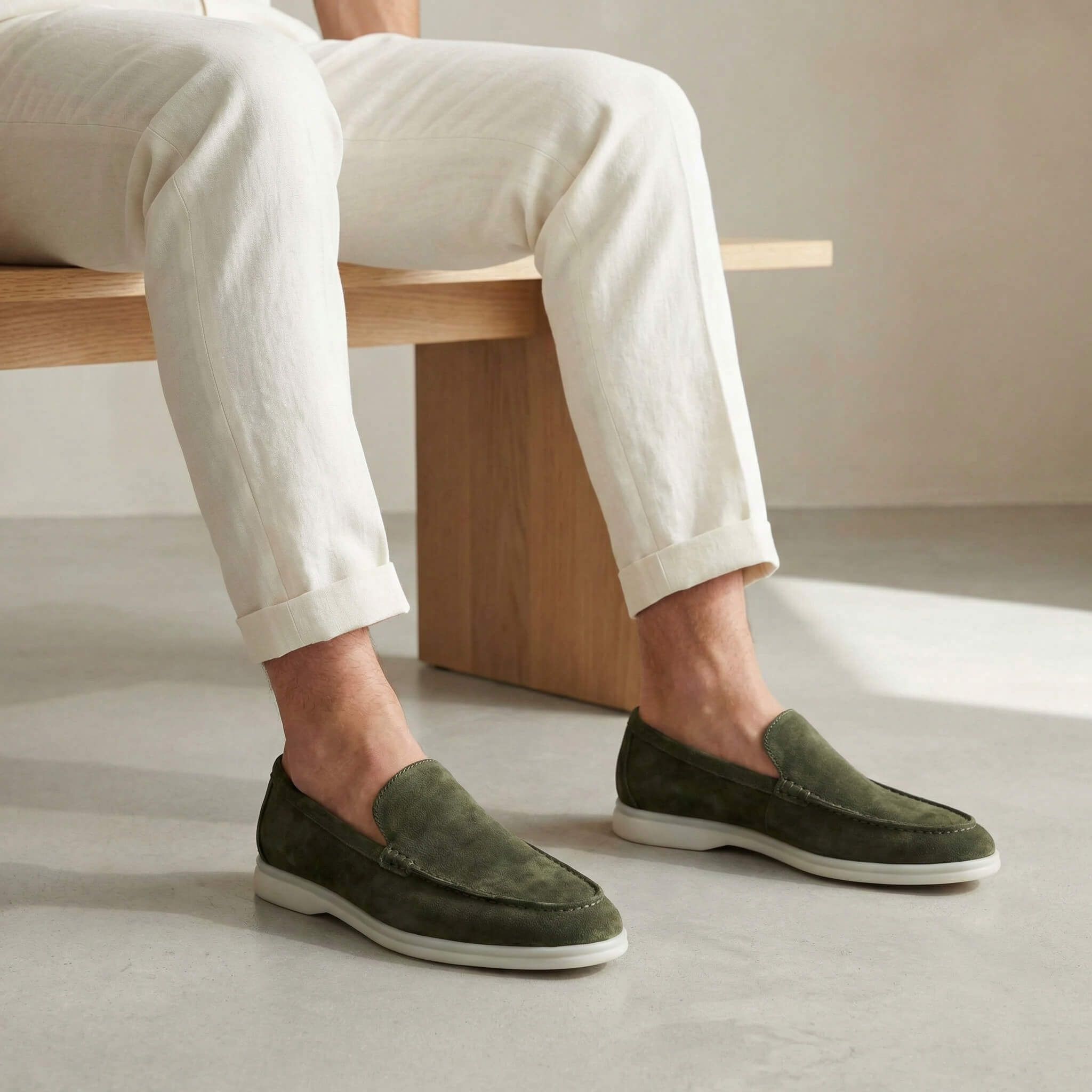 Men's Suede Slip-On Loafers | Comfortable Casual Everyday Flat Shoes