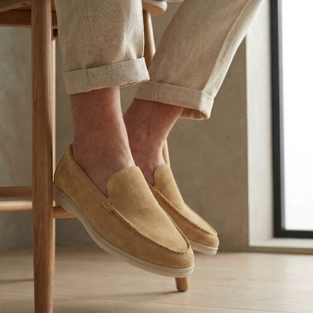 Men's Suede Slip-On Loafers | Comfortable Casual Everyday Flat Shoes