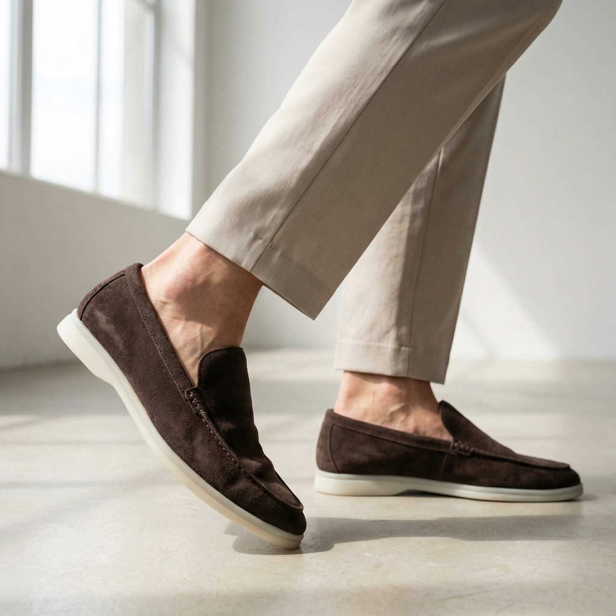 Men's Suede Slip-On Loafers | Comfortable Casual Everyday Flat Shoes