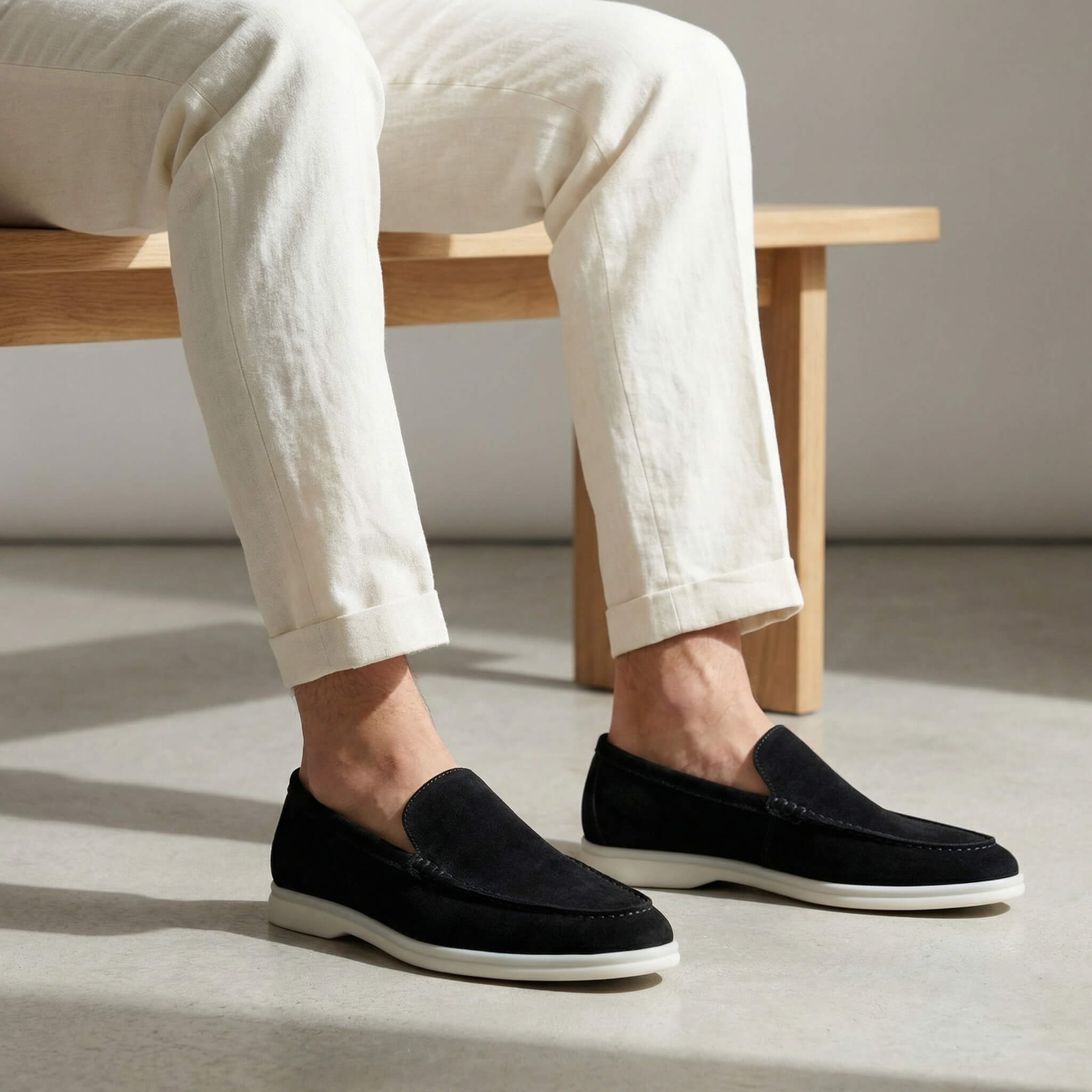 Men's Suede Slip-On Loafers | Comfortable Casual Everyday Flat Shoes
