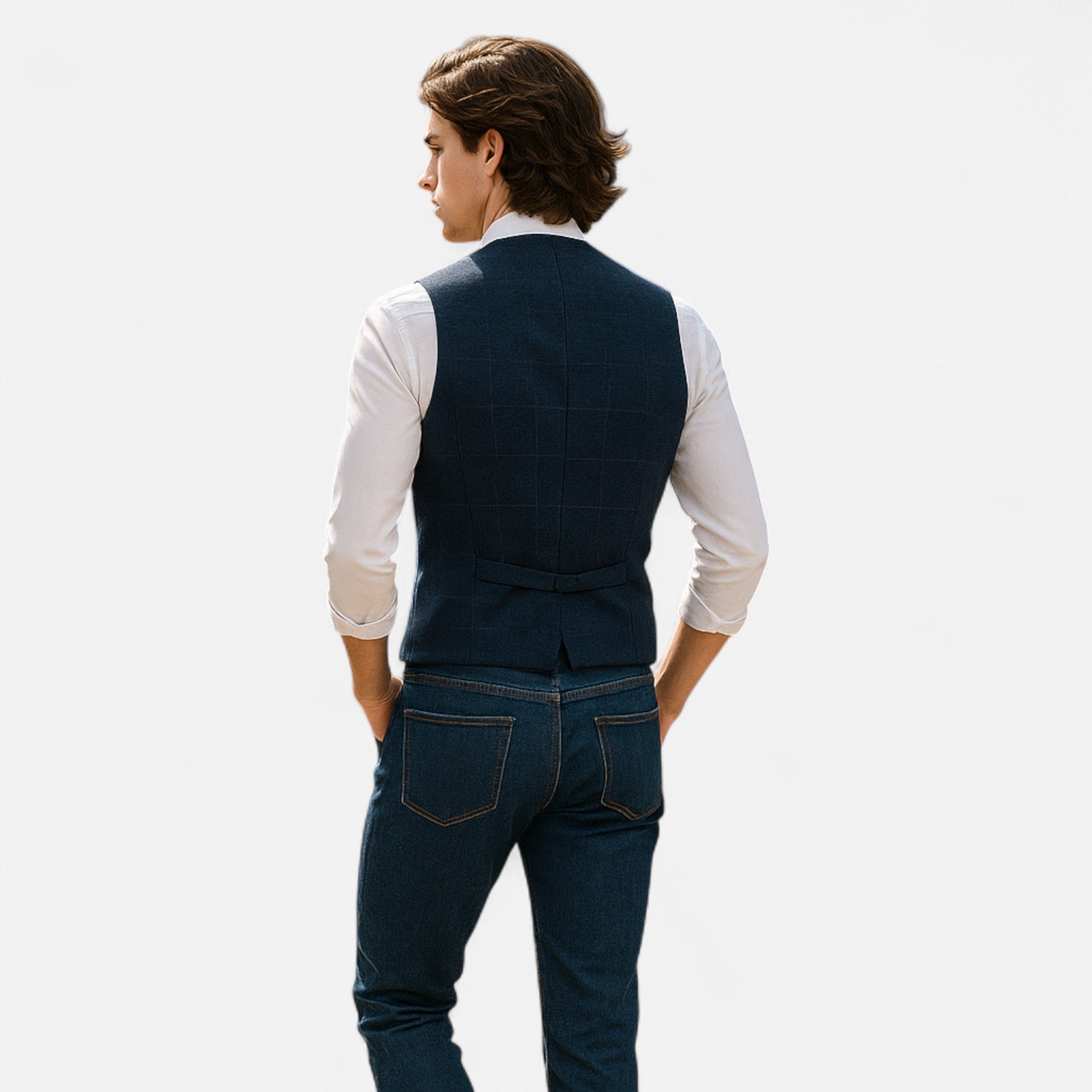 men's vintage lapel suit vest - side view