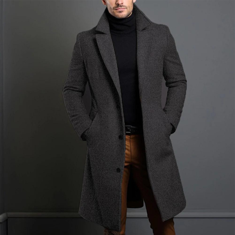 Men's Wool Coat | Classic Cut Warm Durable Fabric - photo 3