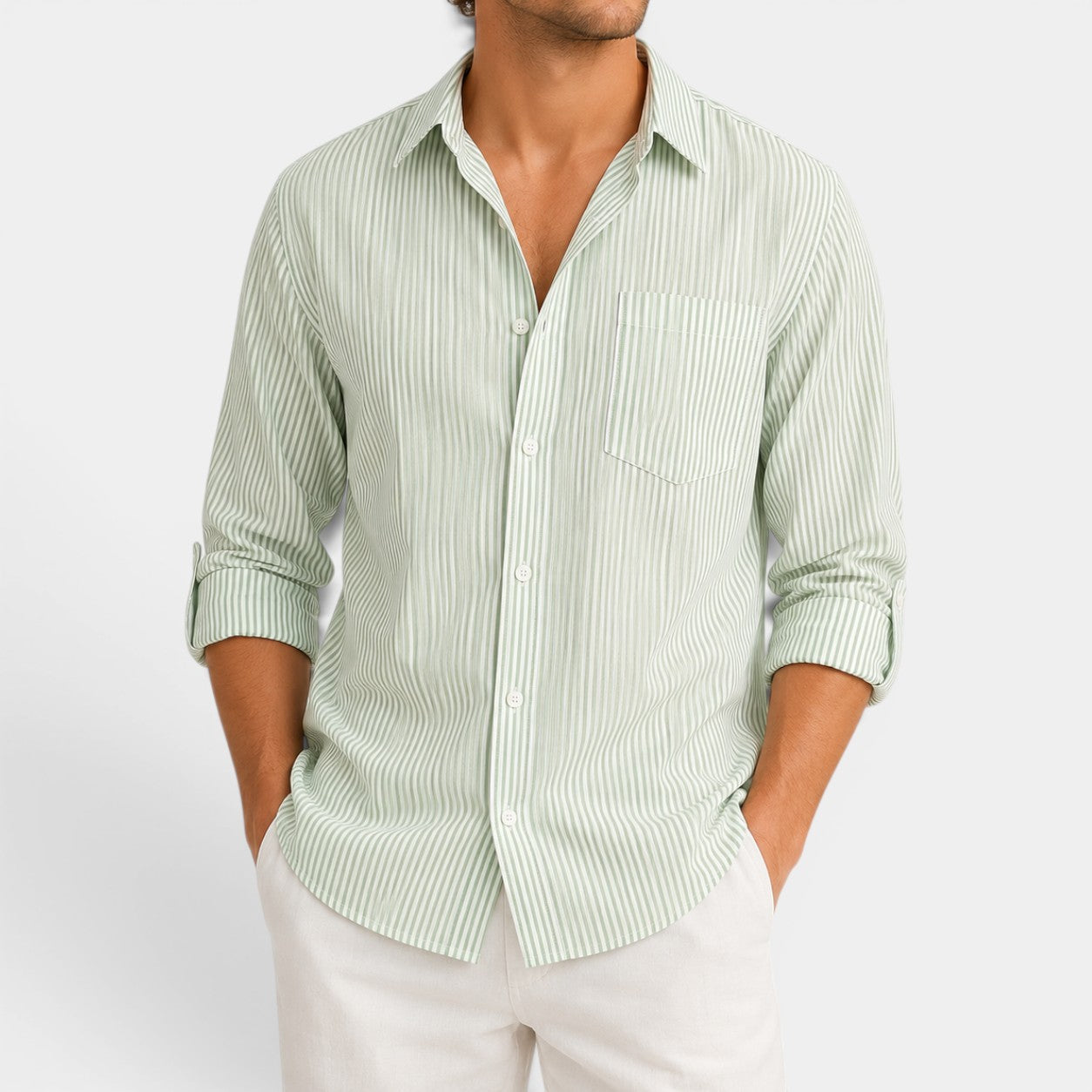 men's wrinkle-free striped shirt - alternate view