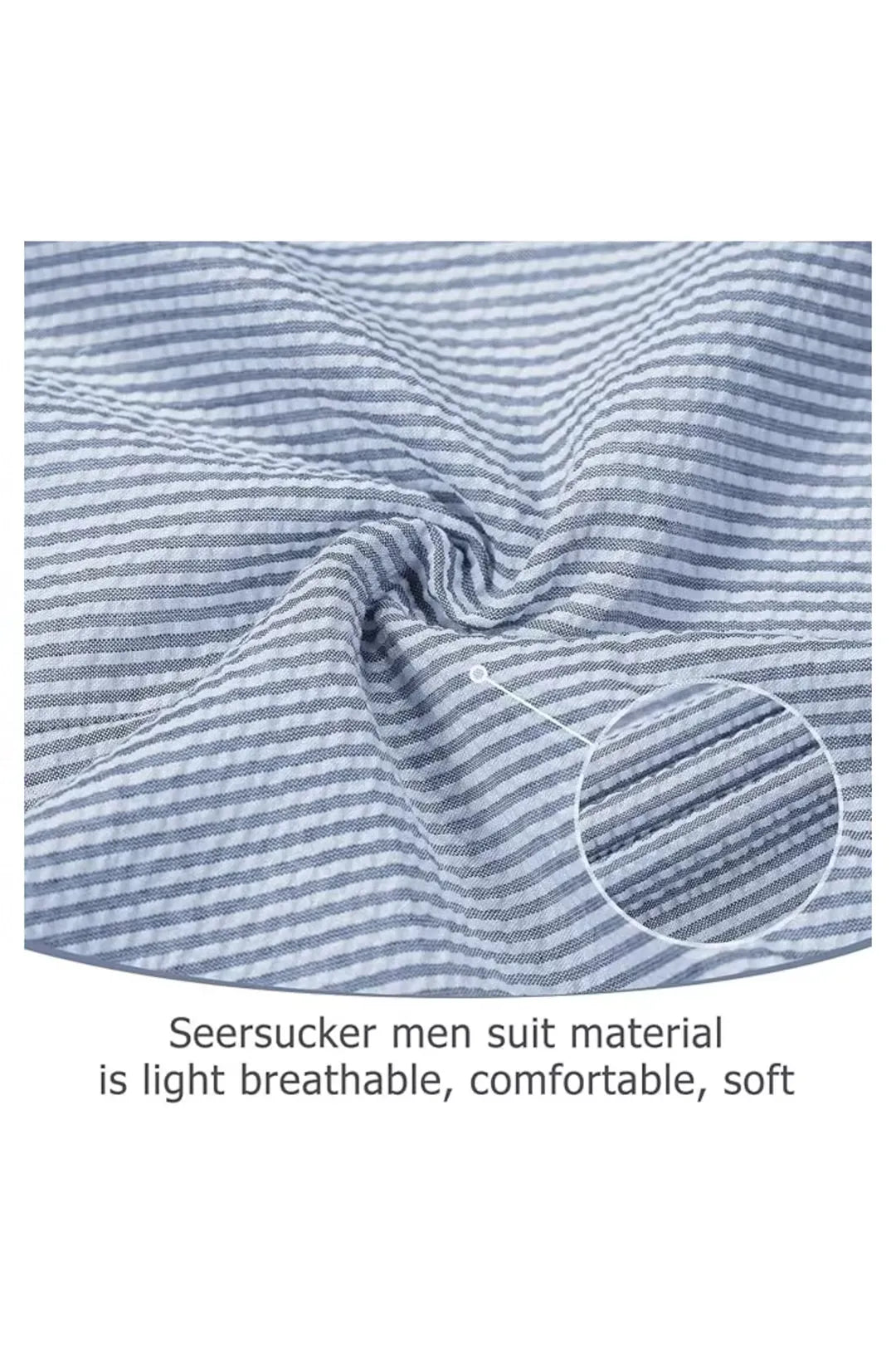 Men's Striped Seersucker 2-Piece Suit | Summer Blazer and Pants