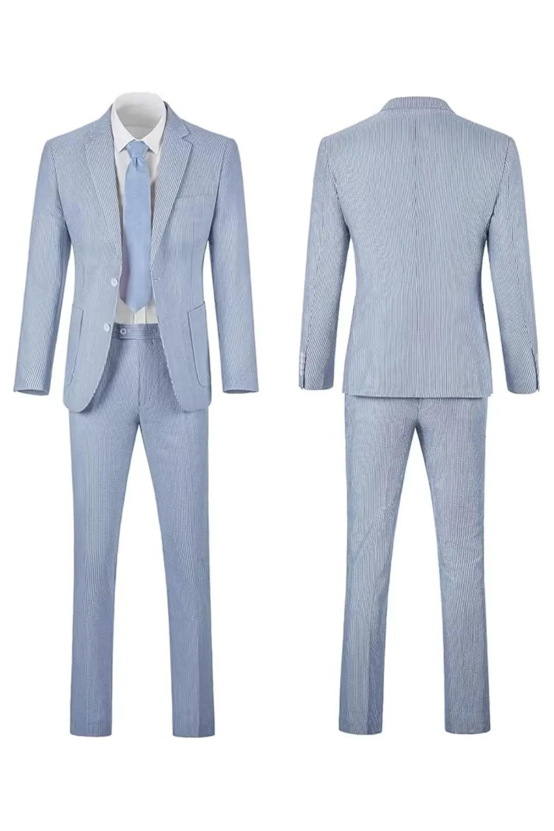 Men's Striped Seersucker 2-Piece Suit | Summer Blazer and Pants