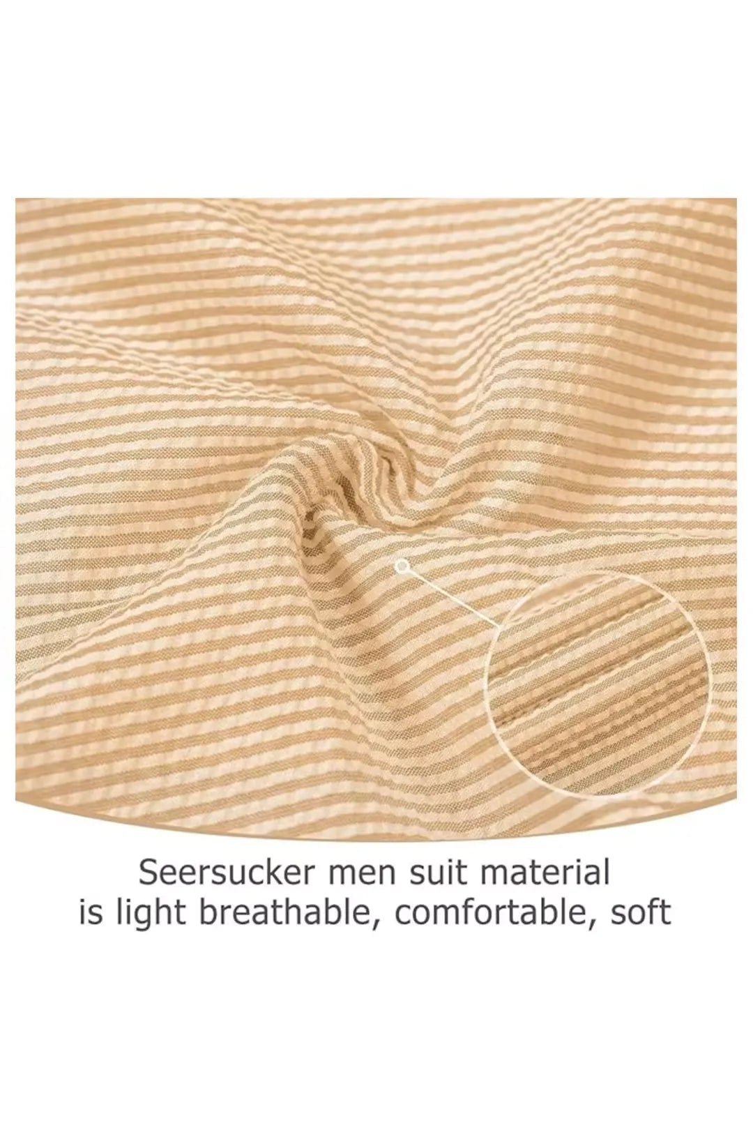 Men's Striped Seersucker 2-Piece Suit | Summer Blazer and Pants