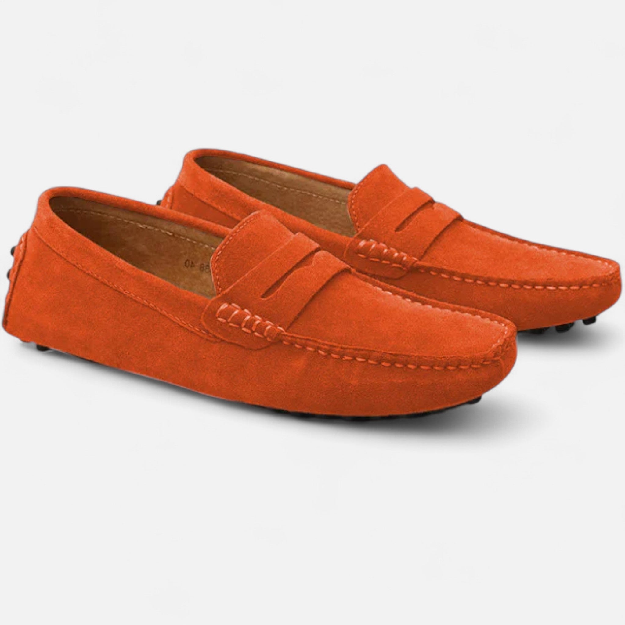 mens suede driver loafers | casual comfort slip-on shoes - full view