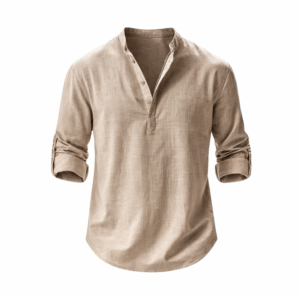 Men's Relaxed Fit Long Sleeve Summer Shirt | Lightweight Casual Button-Up