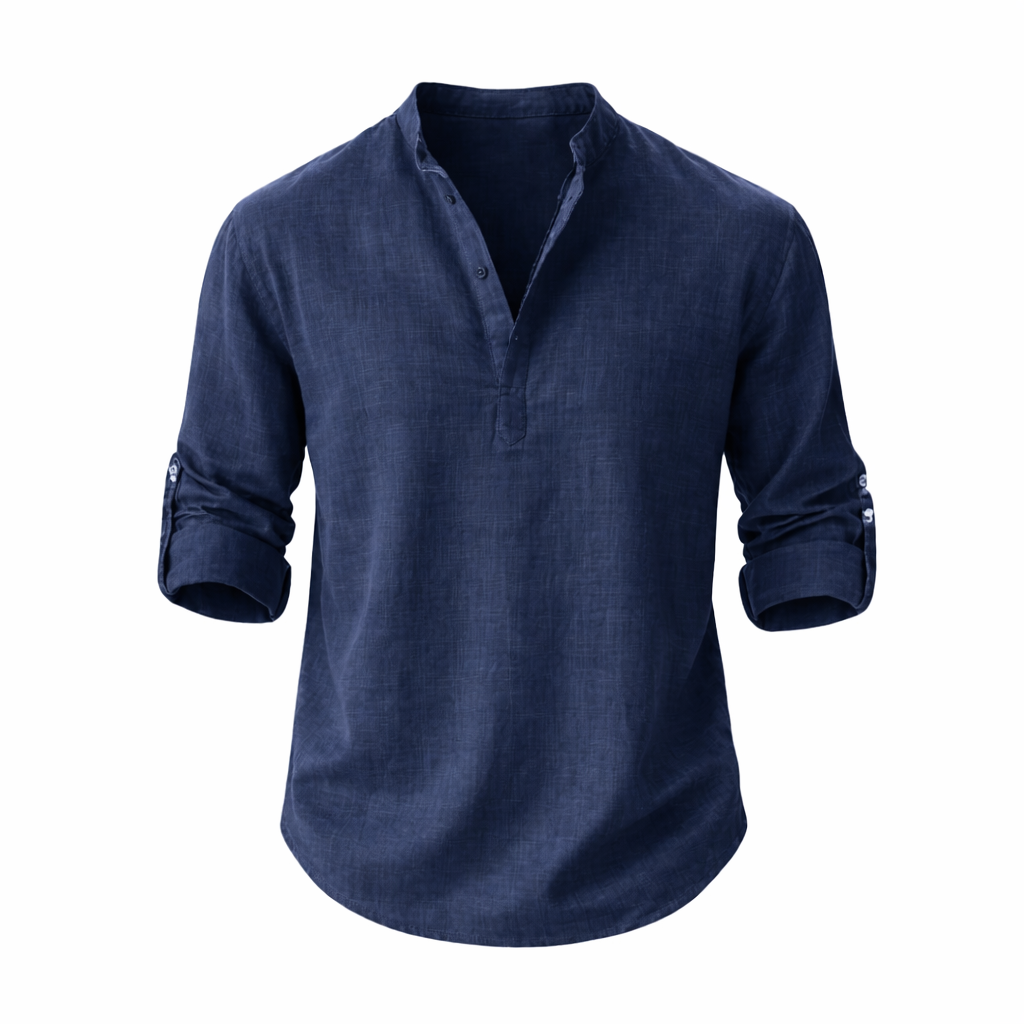 Men's Relaxed Fit Long Sleeve Summer Shirt | Lightweight Casual Button-Up