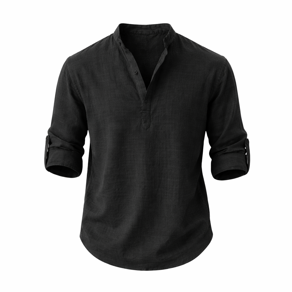 Men's Relaxed Fit Long Sleeve Summer Shirt | Lightweight Casual Button-Up