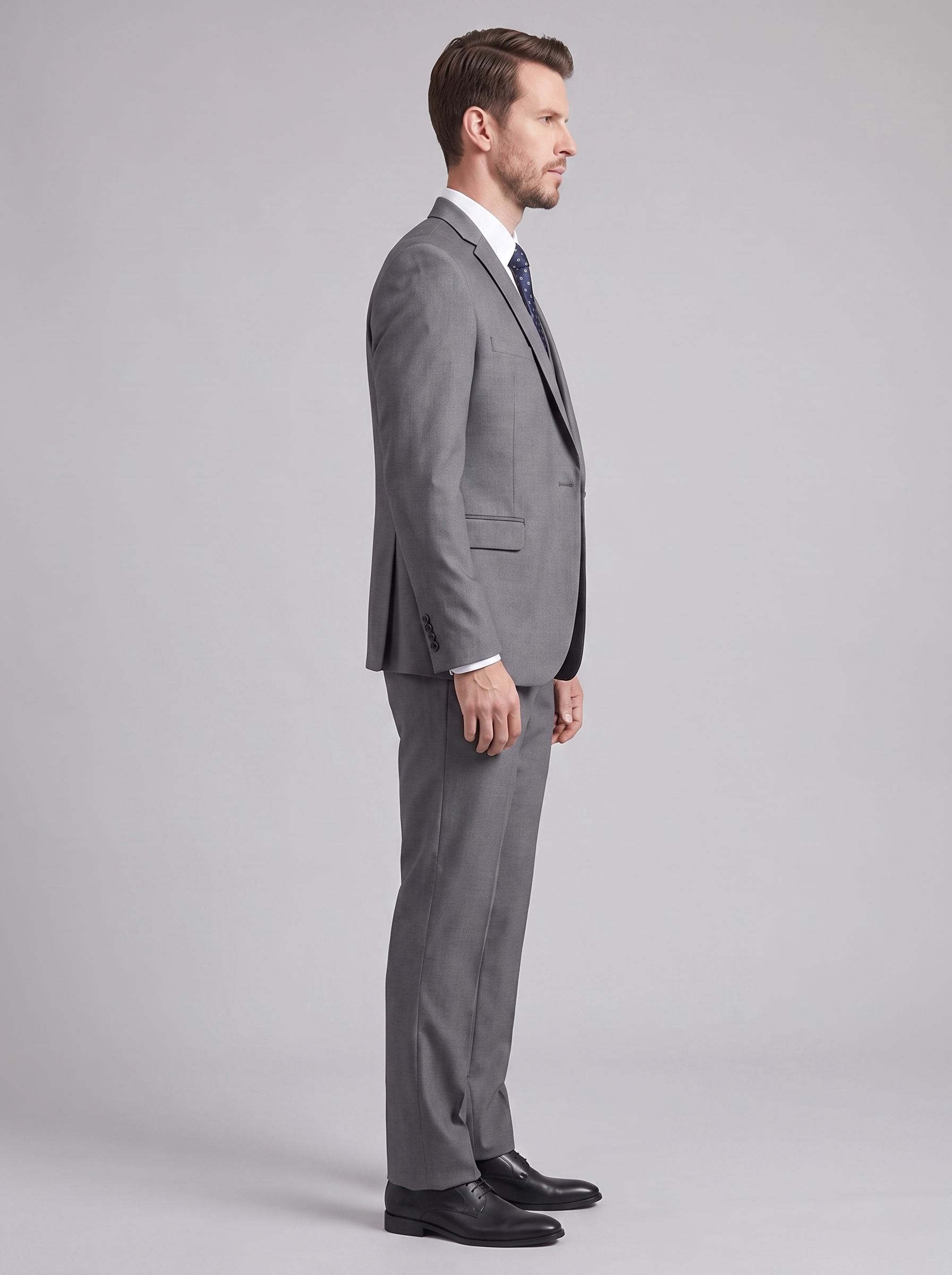Men's Slim Fit Formal Two-Piece Suit – Notch Lapel Blazer & Trousers
