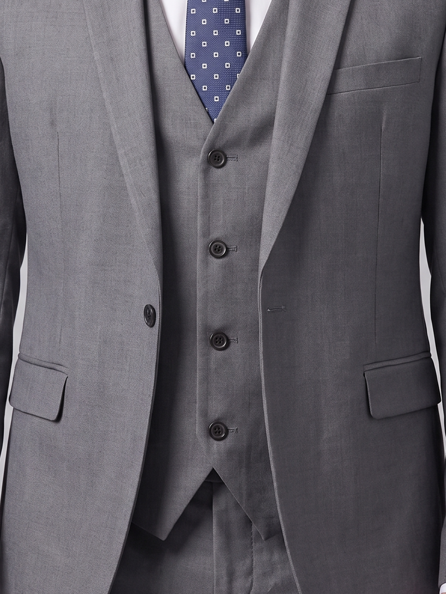 Men's Slim Fit Formal Two-Piece Suit – Notch Lapel Blazer & Trousers