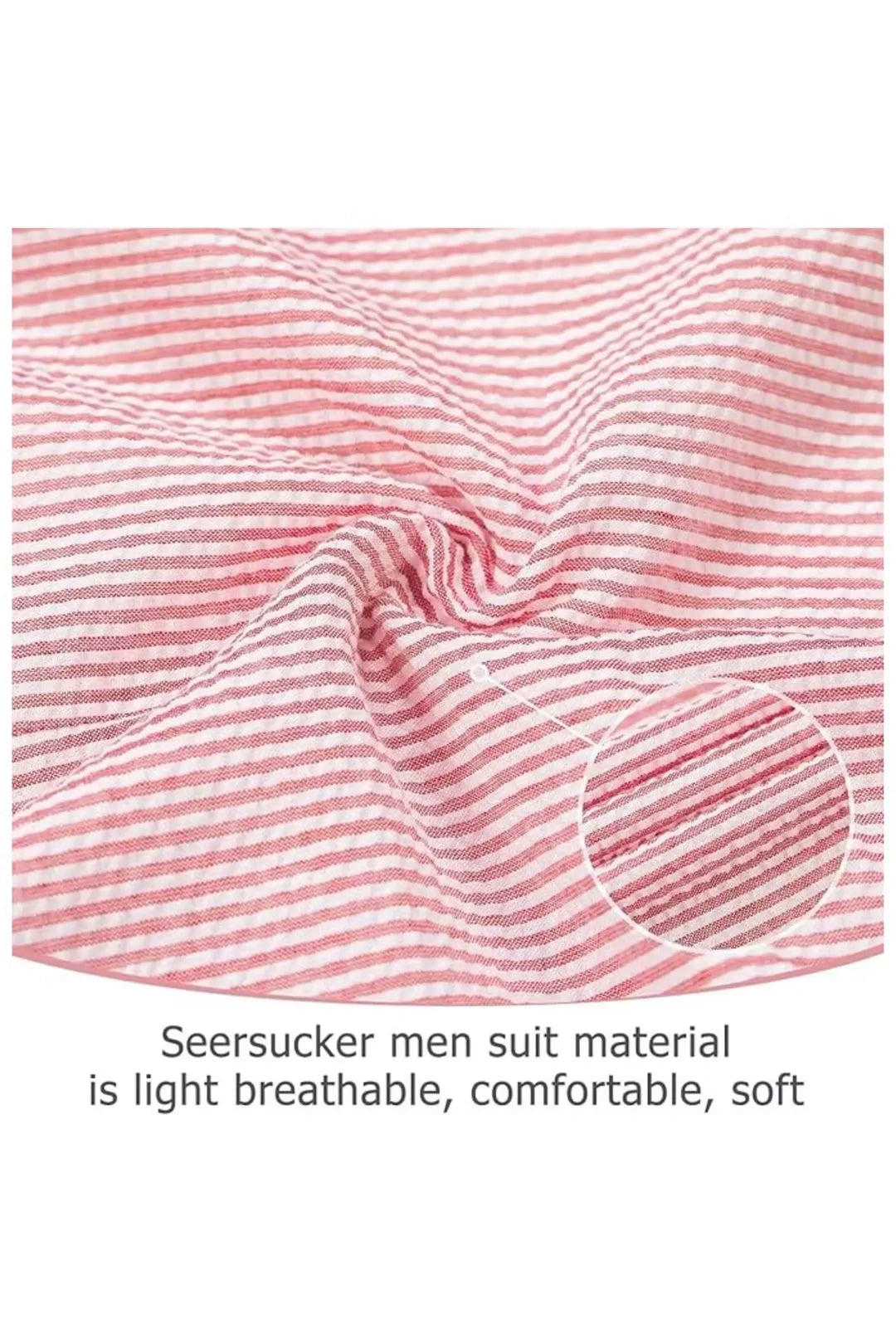 Men's Striped Seersucker 2-Piece Suit | Summer Blazer and Pants