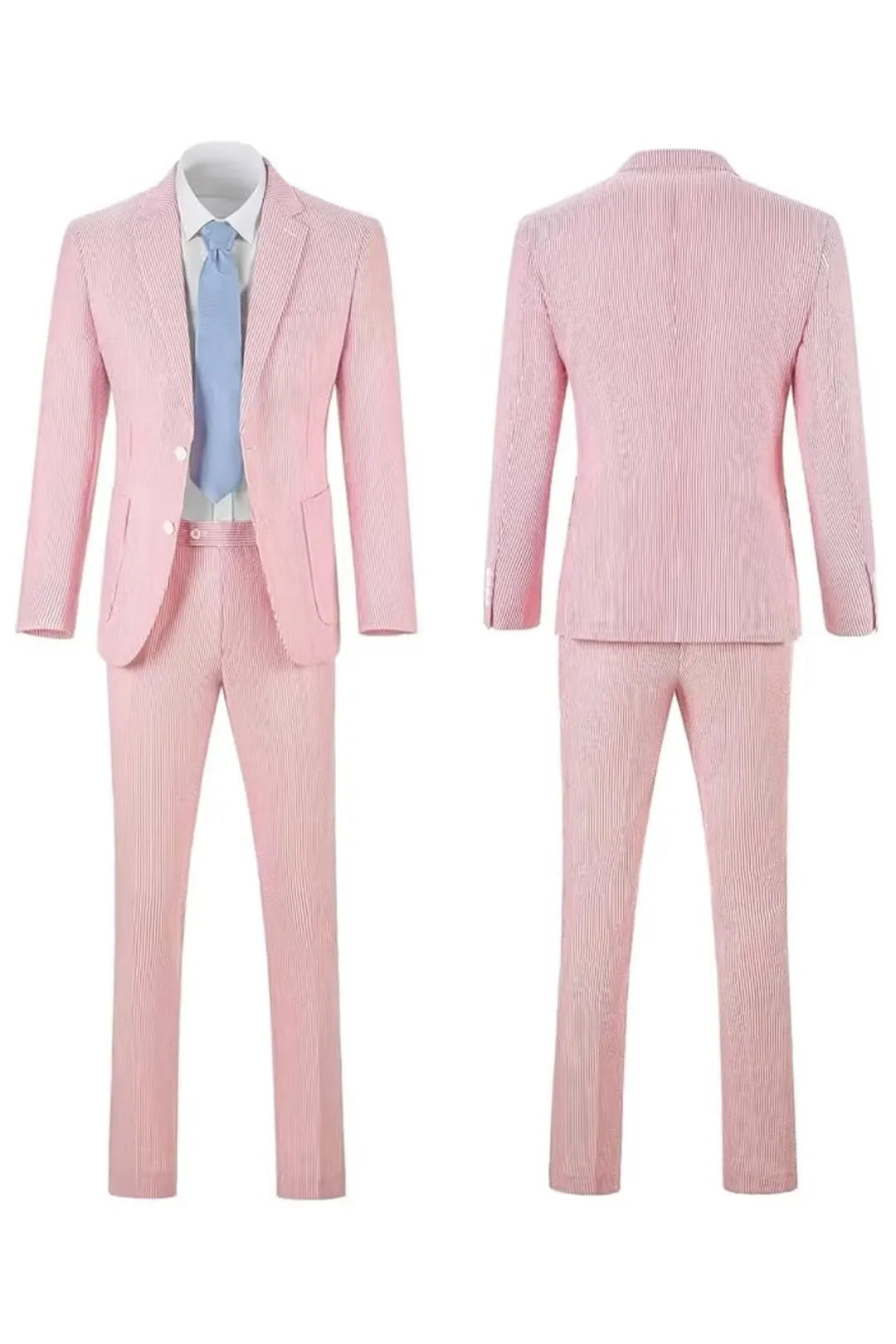 Men's Striped Seersucker 2-Piece Suit | Summer Blazer and Pants