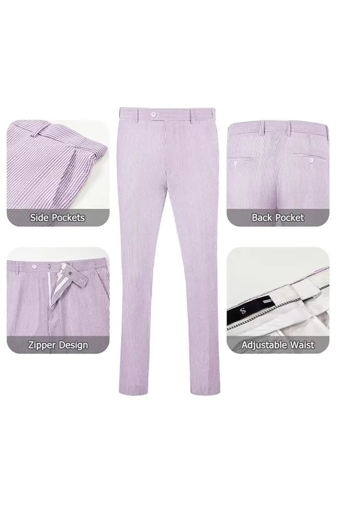 Men's Striped Seersucker 2-Piece Suit | Summer Blazer and Pants