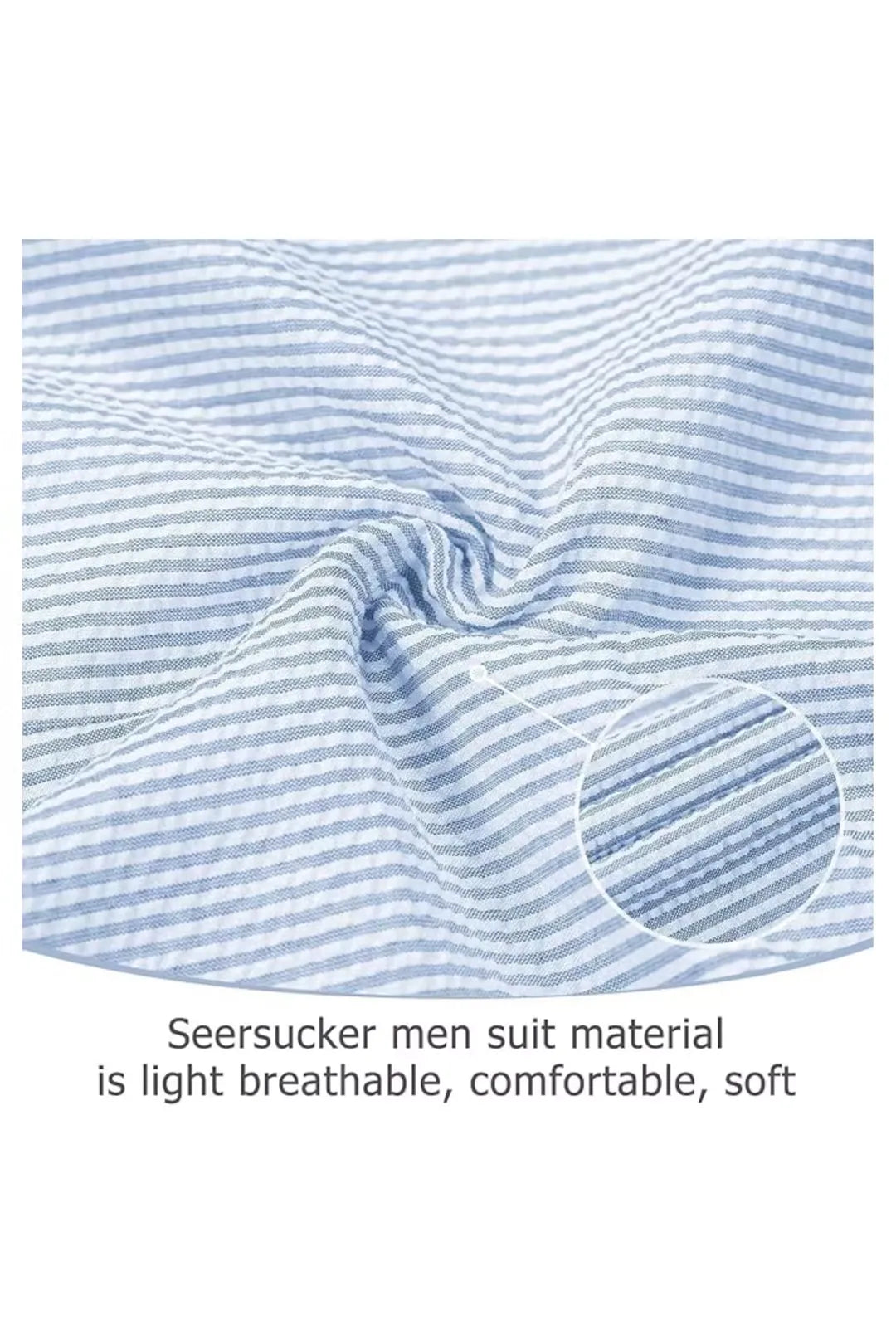 Men's Striped Seersucker 2-Piece Suit | Summer Blazer and Pants