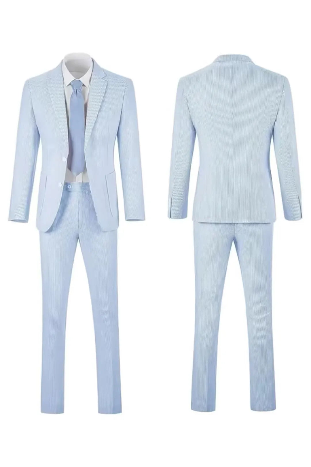 Men's Striped Seersucker 2-Piece Suit | Summer Blazer and Pants