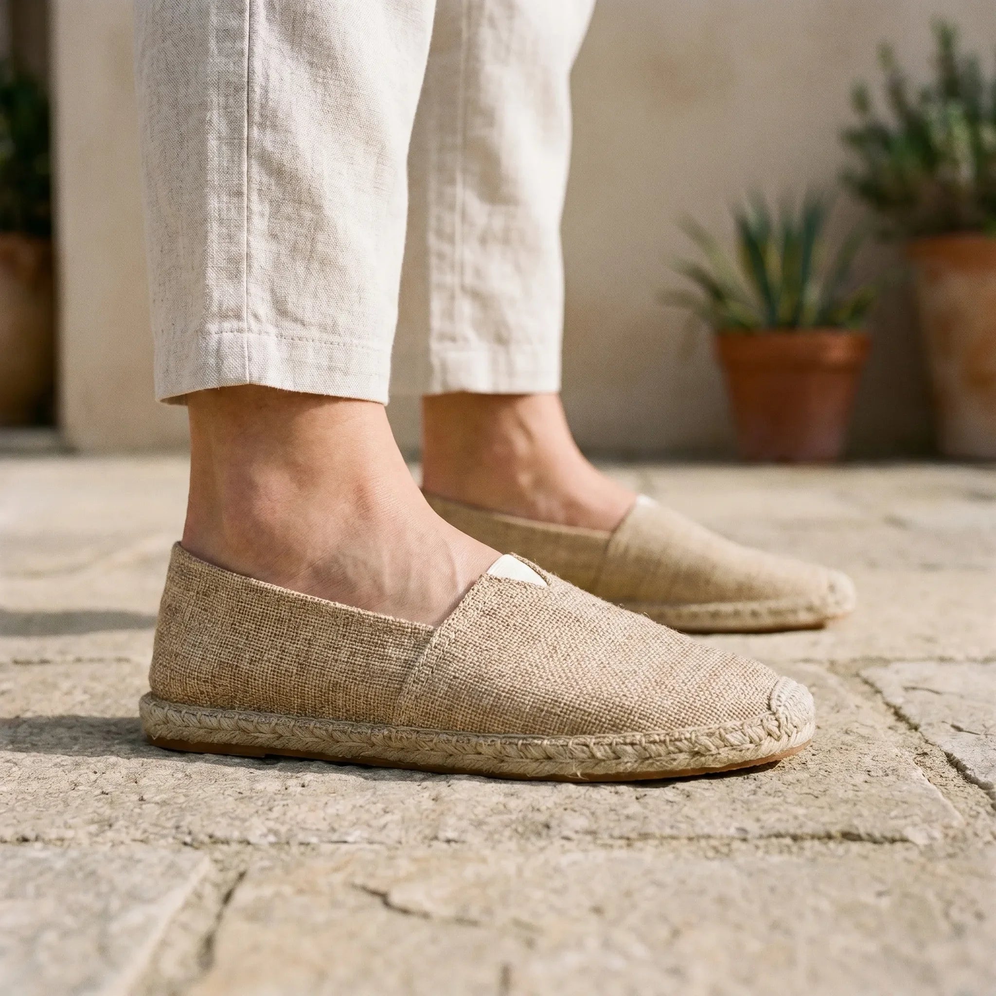 Men's Linen Espadrille Loafers | Lightweight Slip-On Casual Summer Shoes