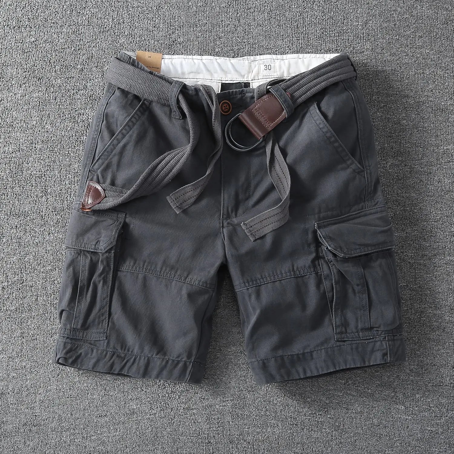 Men's Utility Cargo Shorts | Web Belt Flap Pockets
