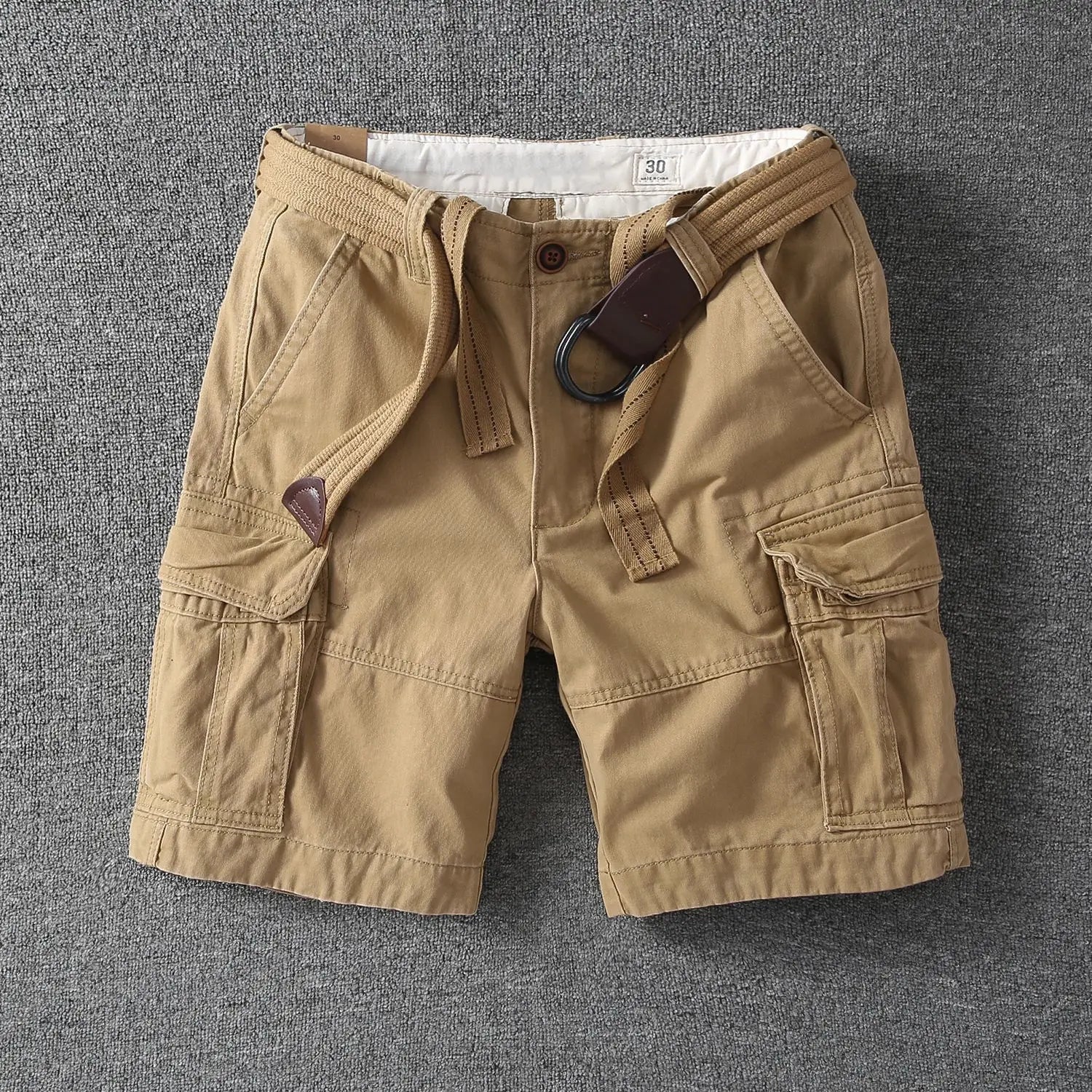 Men's Utility Cargo Shorts | Web Belt Flap Pockets