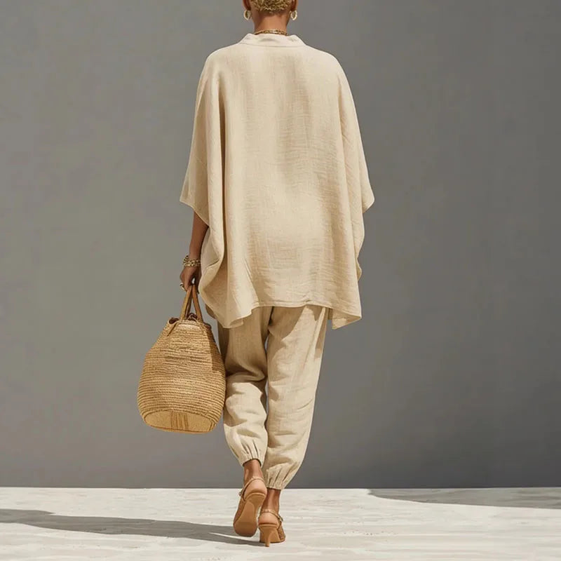 Women's Co-ord Set | Relaxed Trousers and Top Matching Outfit