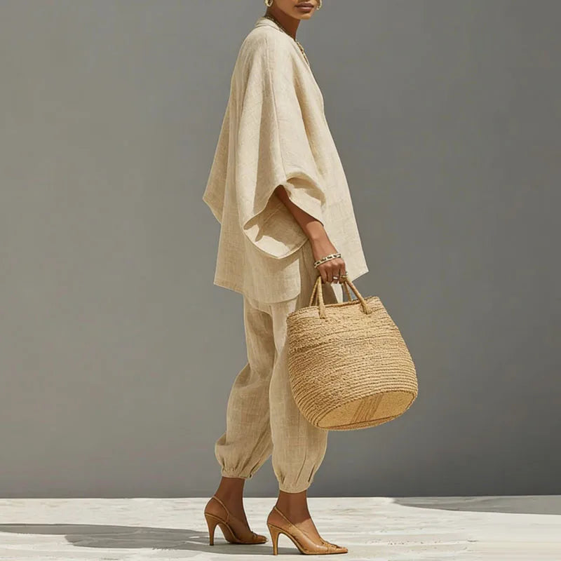 Women's Co-ord Set | Relaxed Trousers and Top Matching Outfit
