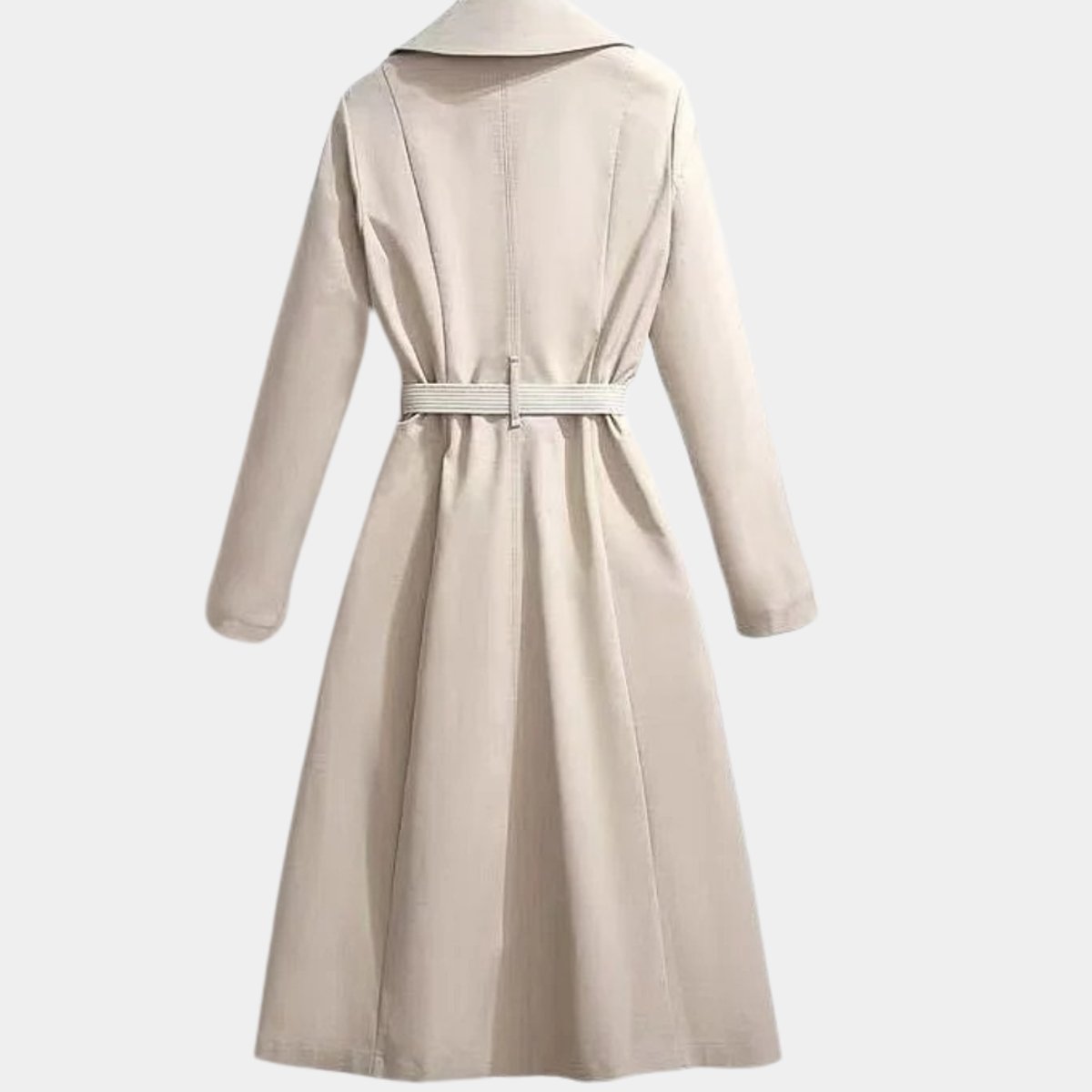 Women's Belted Midi Trench Coat | Relaxed Fit Outerwear - photo 1