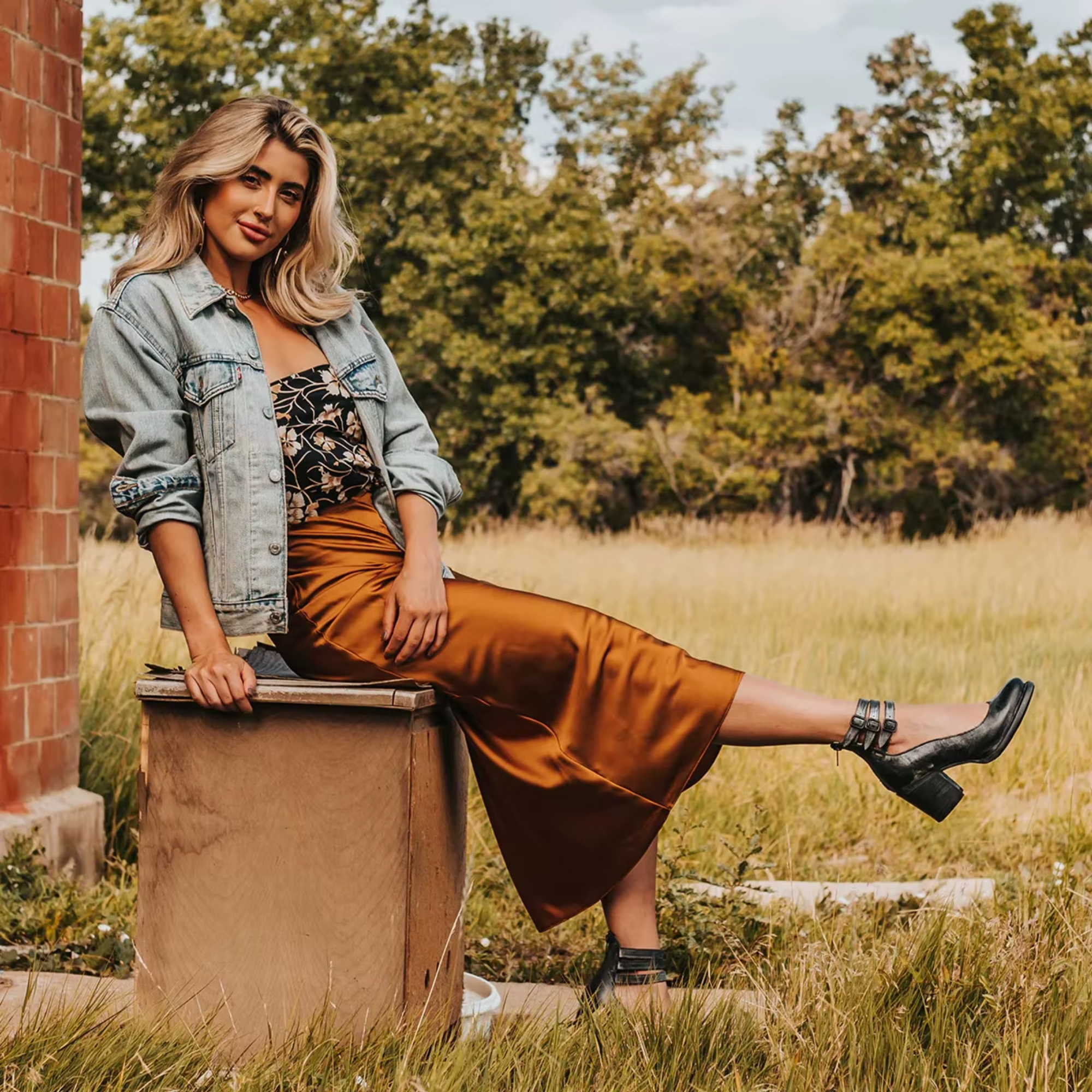 Women's Boho Ankle Boots | Double Buckle Strap Stacked Block Heel